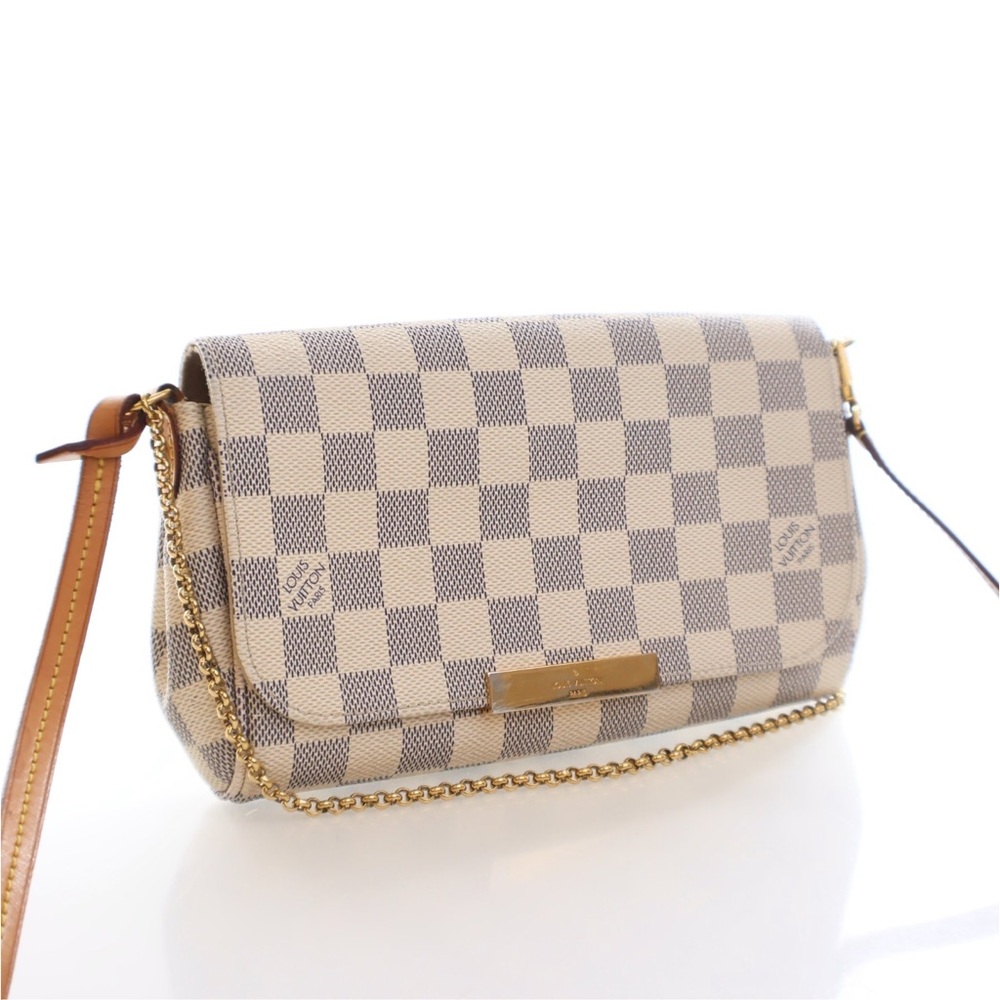 SOLD Louis Vuitton Checkered Clutch in Cream and Brown
